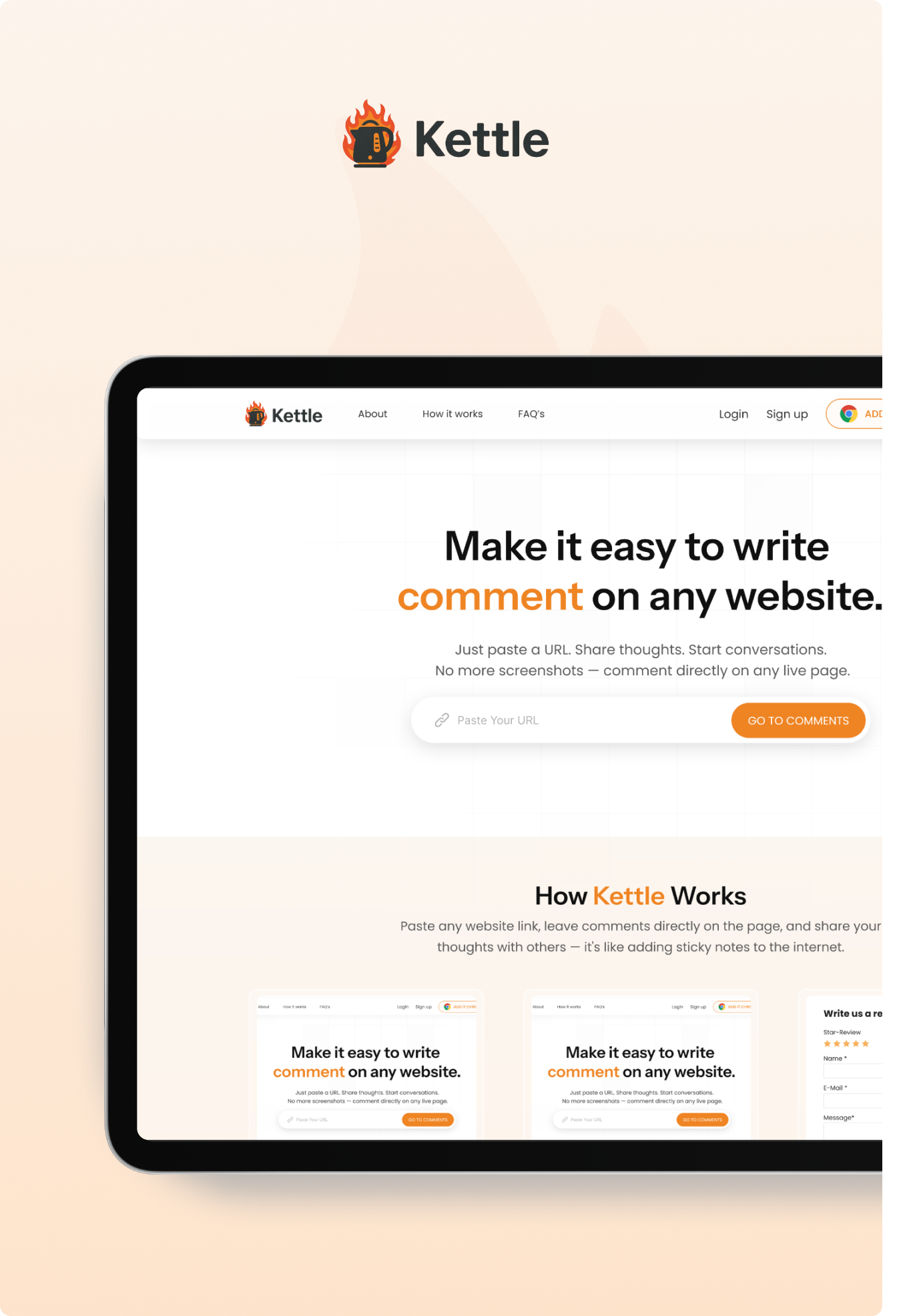 Kettle UI mockup